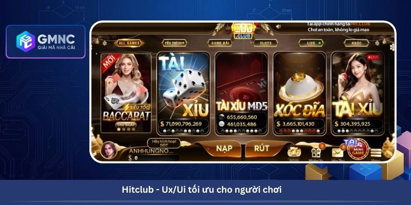 Hitclub - Ux/Ui tối ưu cho người chơi