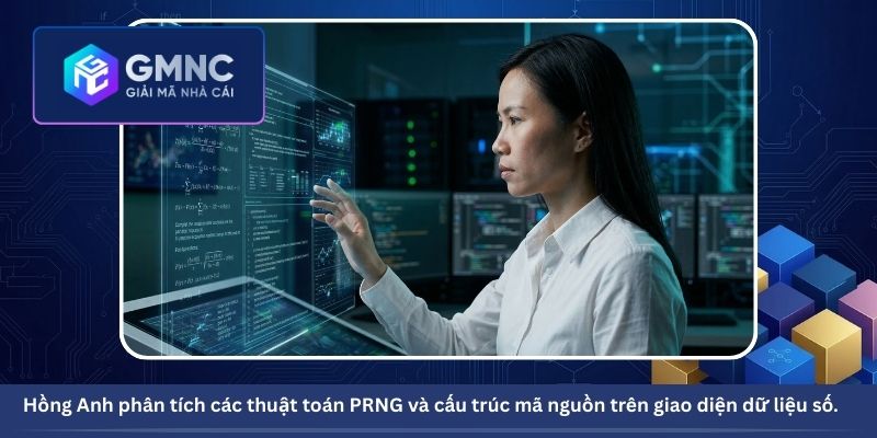 Hồng Anh phân tích các thuật toán PRNG và cấu trúc mã nguồn trên giao diện dữ liệu số.
