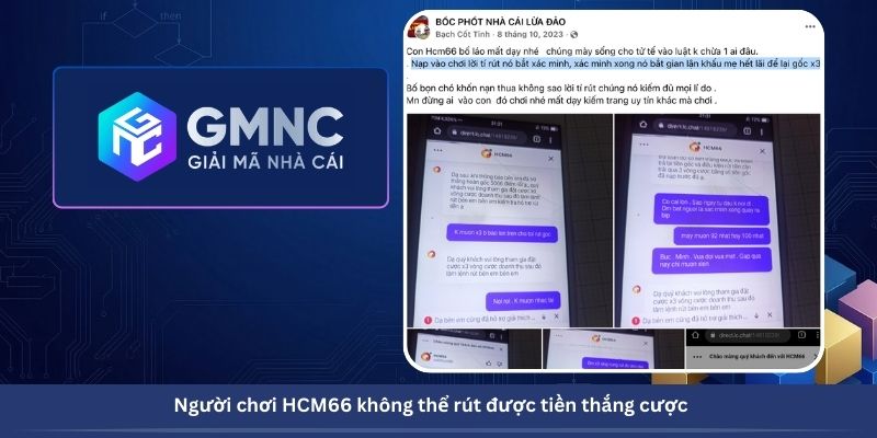 Người chơi HCM66 không thể rút được tiền thắng cược