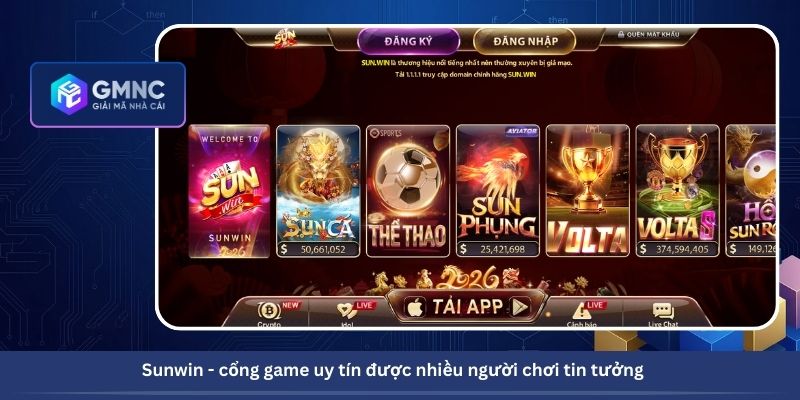 Sunwin - cổng game uy tín được nhiều người chơi tin tưởng